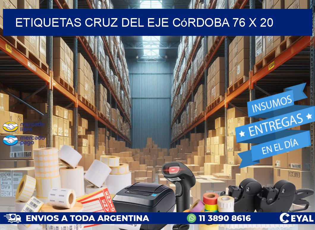 Etiquetas Cruz del Eje Córdoba 76 x 20