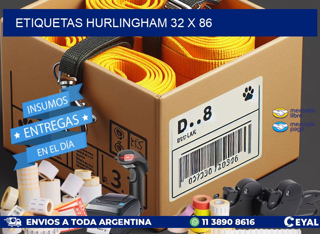 Etiquetas Hurlingham 32 x 86