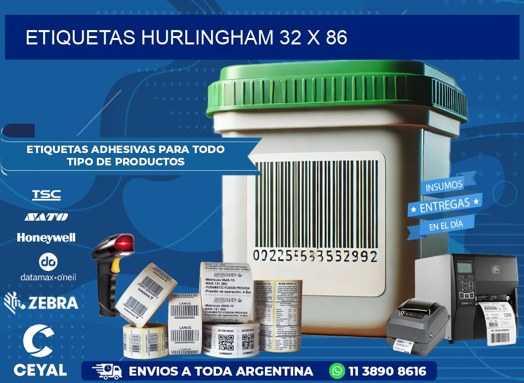 Etiquetas Hurlingham 32 x 86