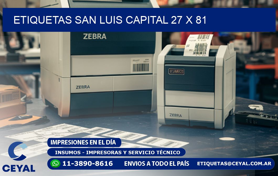 Etiquetas San Luis Capital 27 x 81