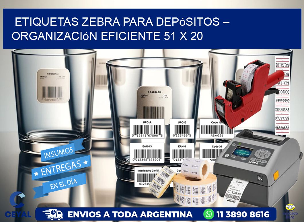 Etiquetas Zebra para Depósitos – Organización Eficiente 51 x 20