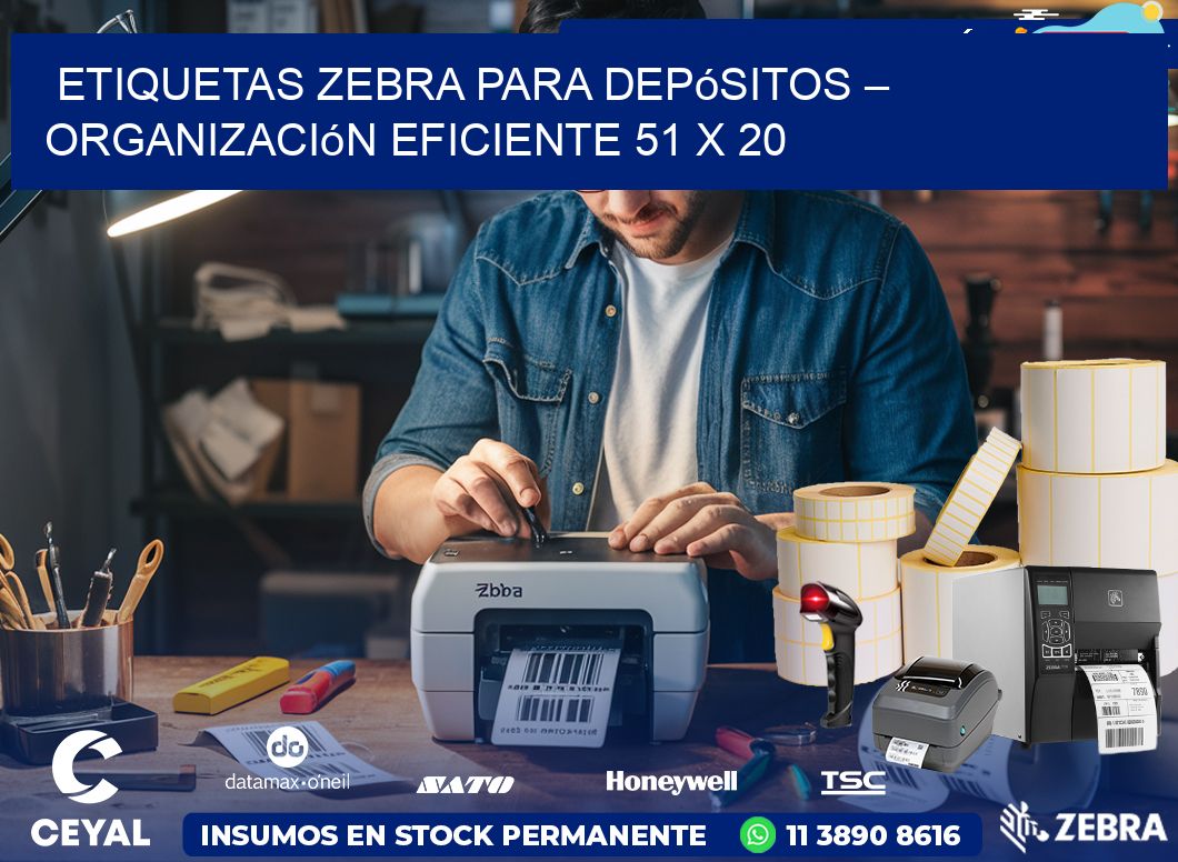Etiquetas Zebra para Depósitos – Organización Eficiente 51 x 20