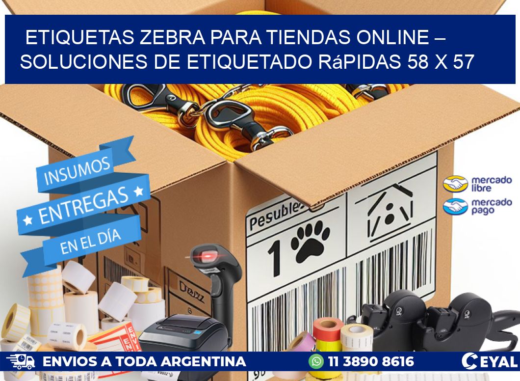 Etiquetas Zebra para Tiendas Online – Soluciones de Etiquetado Rápidas 58 x 57