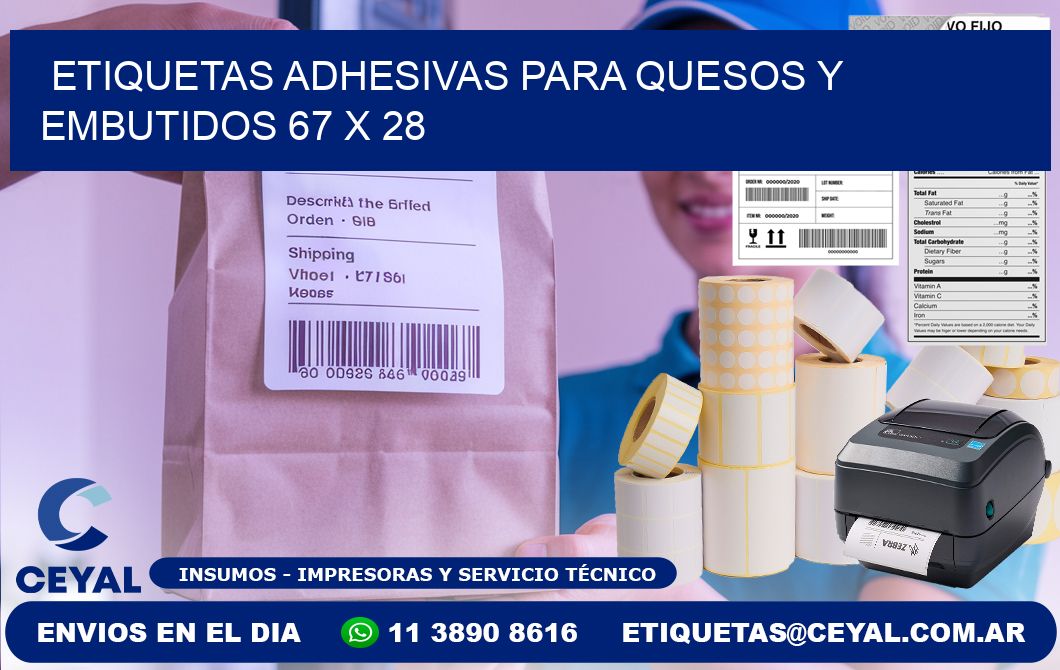 Etiquetas adhesivas para quesos y embutidos 67 x 28