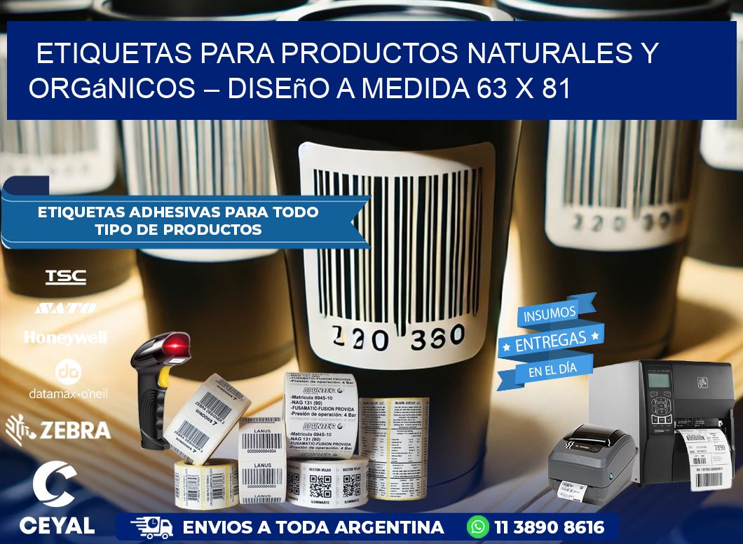 Etiquetas para Productos Naturales y Orgánicos – Diseño a Medida 63 x 81