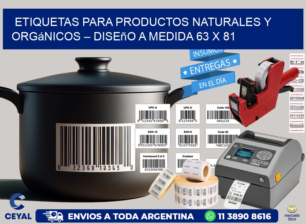 Etiquetas para Productos Naturales y Orgánicos – Diseño a Medida 63 x 81