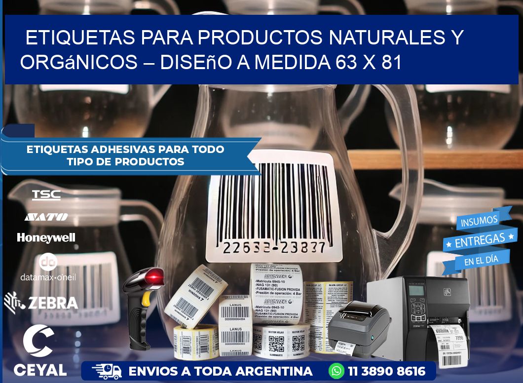 Etiquetas para Productos Naturales y Orgánicos – Diseño a Medida 63 x 81