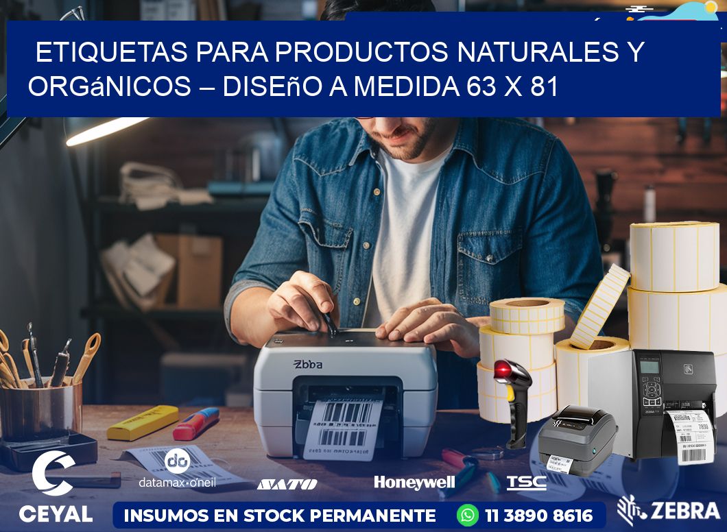 Etiquetas para Productos Naturales y Orgánicos – Diseño a Medida 63 x 81