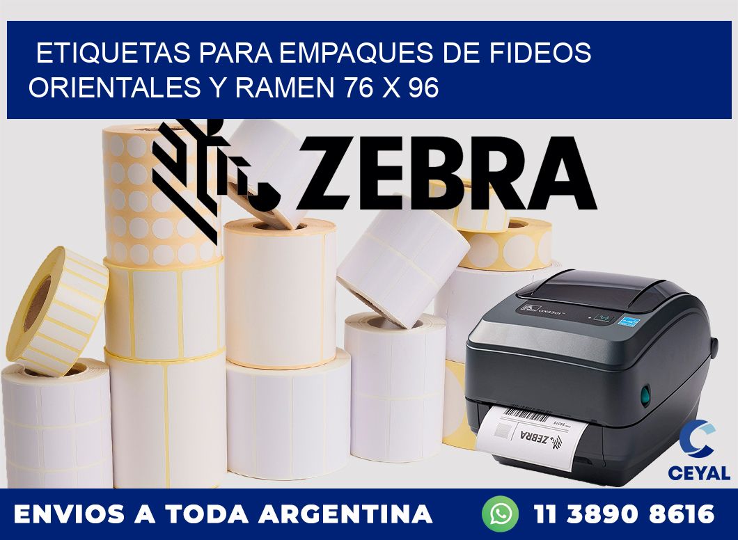 Etiquetas para empaques de fideos orientales y ramen 76 x 96