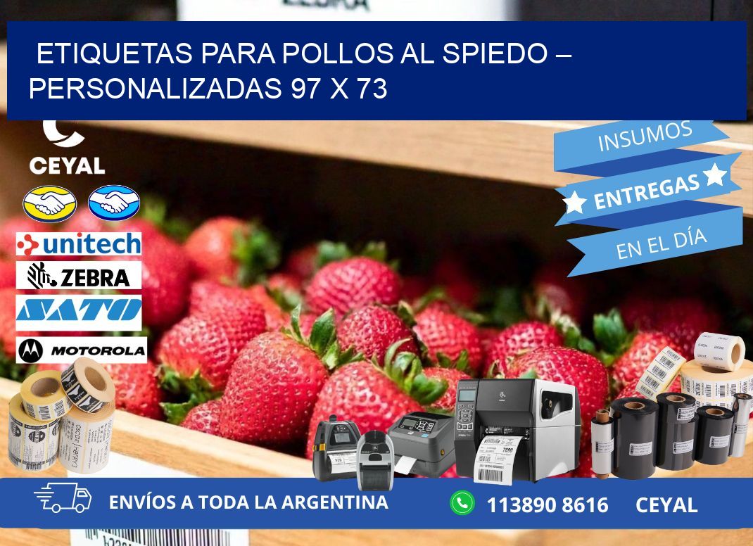 Etiquetas para pollos al spiedo – Personalizadas 97 x 73