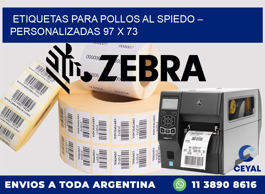 Etiquetas para pollos al spiedo – Personalizadas 97 x 73