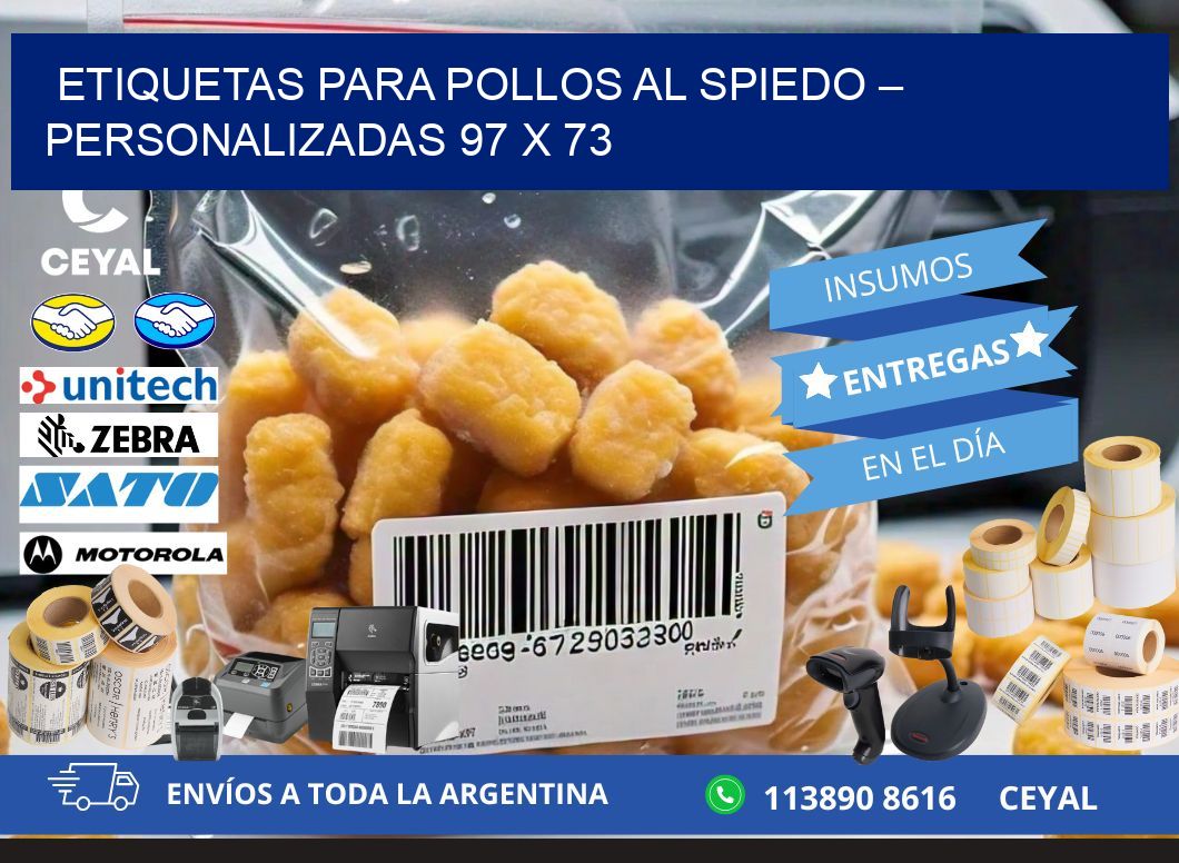 Etiquetas para pollos al spiedo – Personalizadas 97 x 73