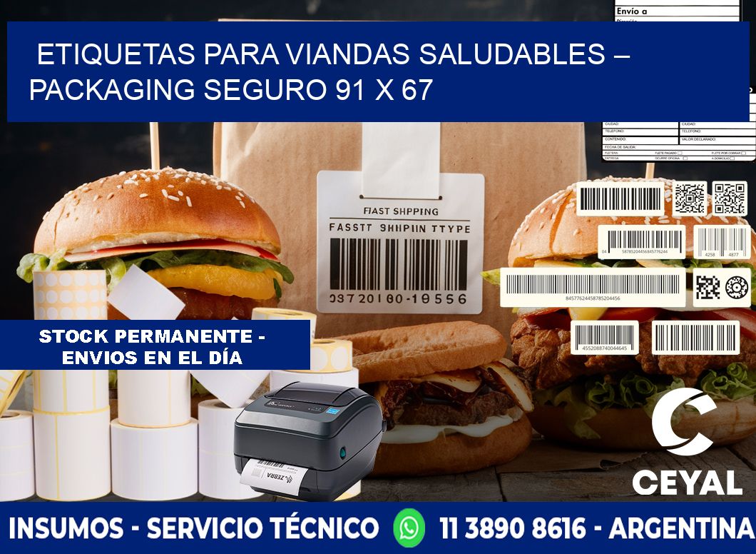 Etiquetas para viandas saludables – Packaging seguro 91 x 67