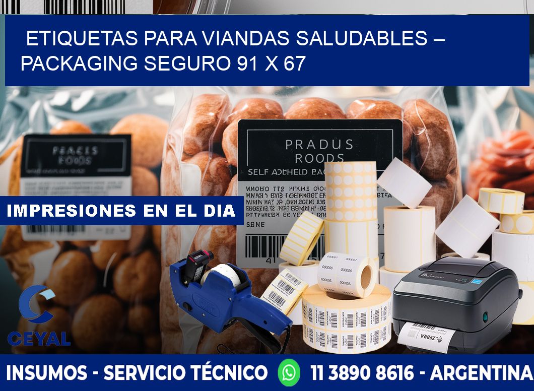 Etiquetas para viandas saludables – Packaging seguro 91 x 67