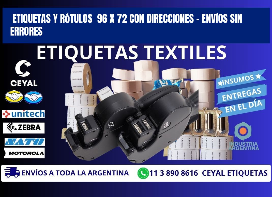 Etiquetas y Rótulos 96 x 72 con Direcciones – Envíos sin Errores