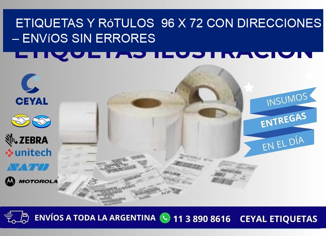 Etiquetas y Rótulos 96 x 72 con Direcciones – Envíos sin Errores