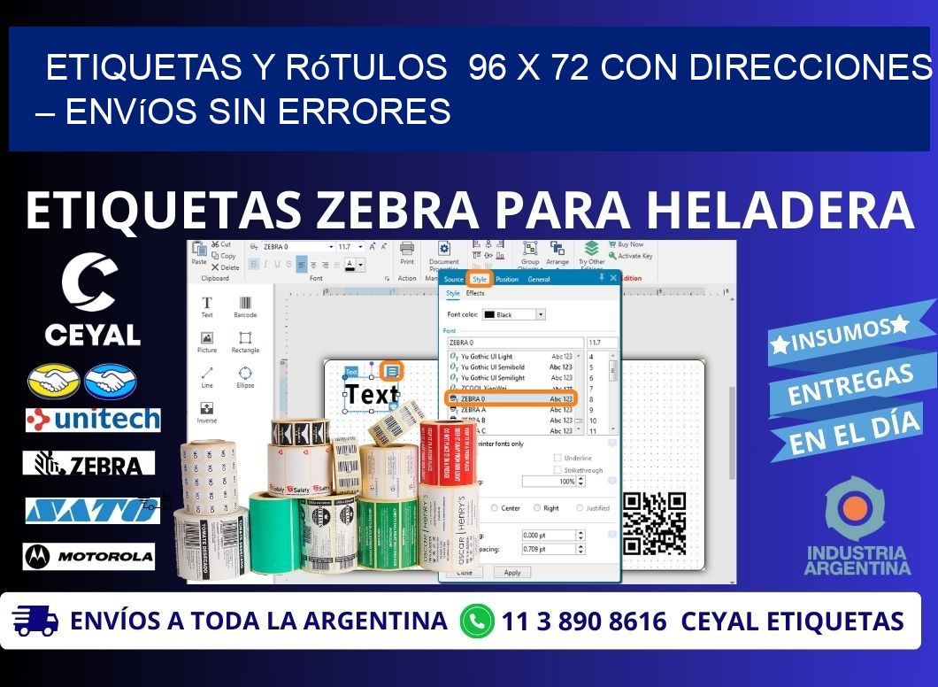 Etiquetas y Rótulos 96 x 72 con Direcciones – Envíos sin Errores
