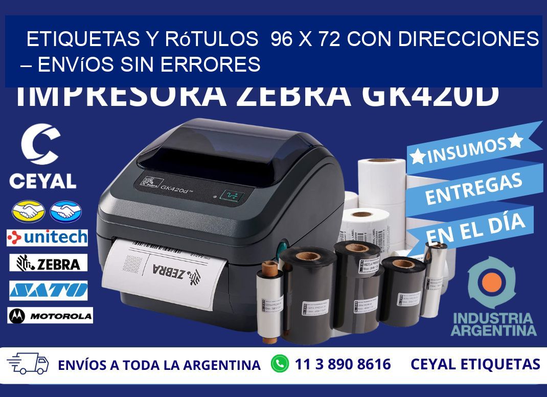 Etiquetas y Rótulos  96 x 72 con Direcciones – Envíos sin Errores