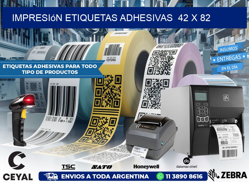 Impresión Etiquetas adhesivas 42 x 82