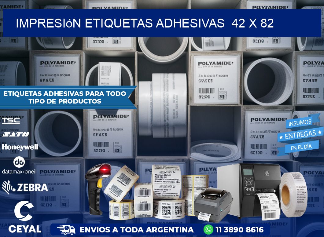 Impresión Etiquetas adhesivas 42 x 82