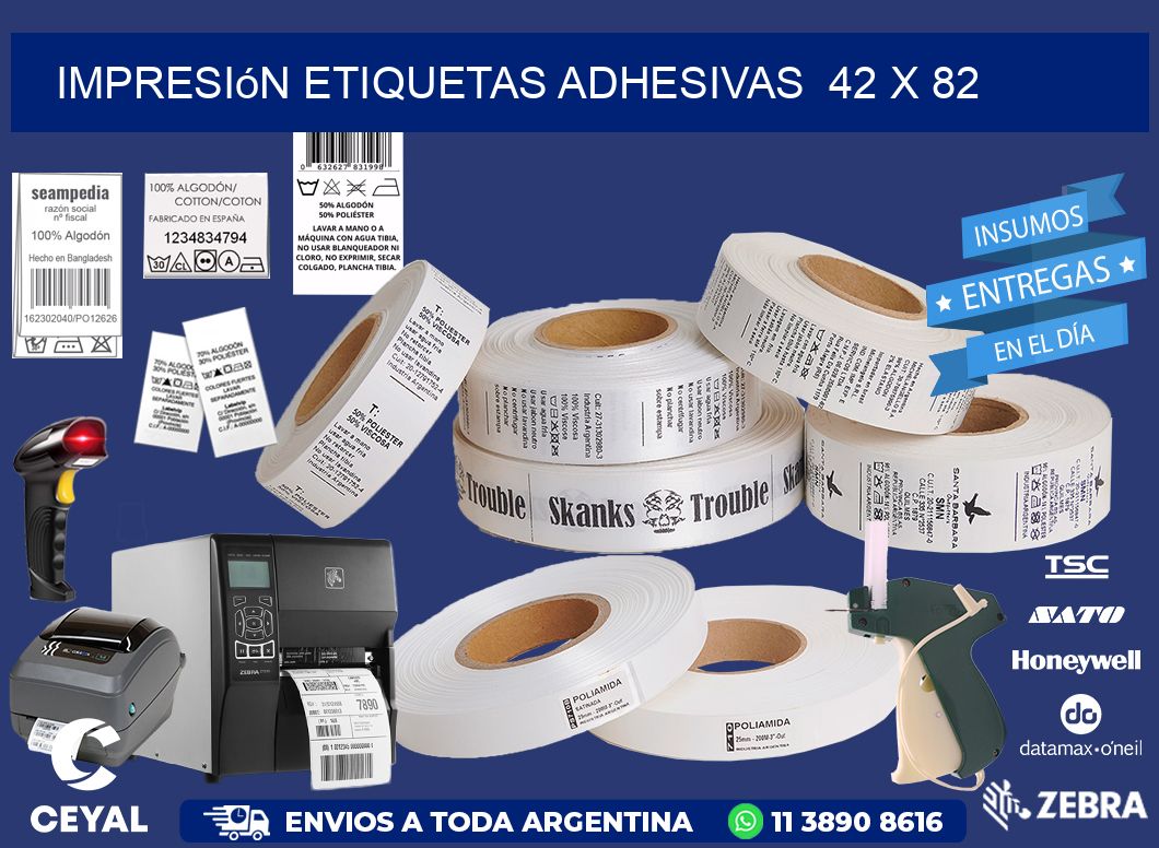 Impresión Etiquetas adhesivas 42 x 82
