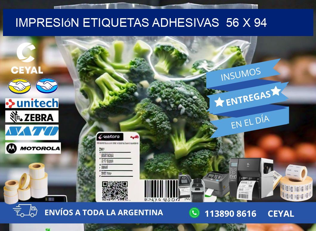 Impresión Etiquetas adhesivas 56 x 94