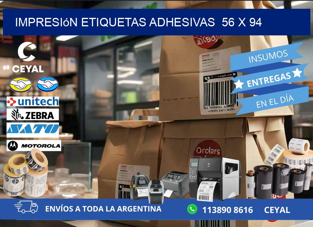 Impresión Etiquetas adhesivas 56 x 94