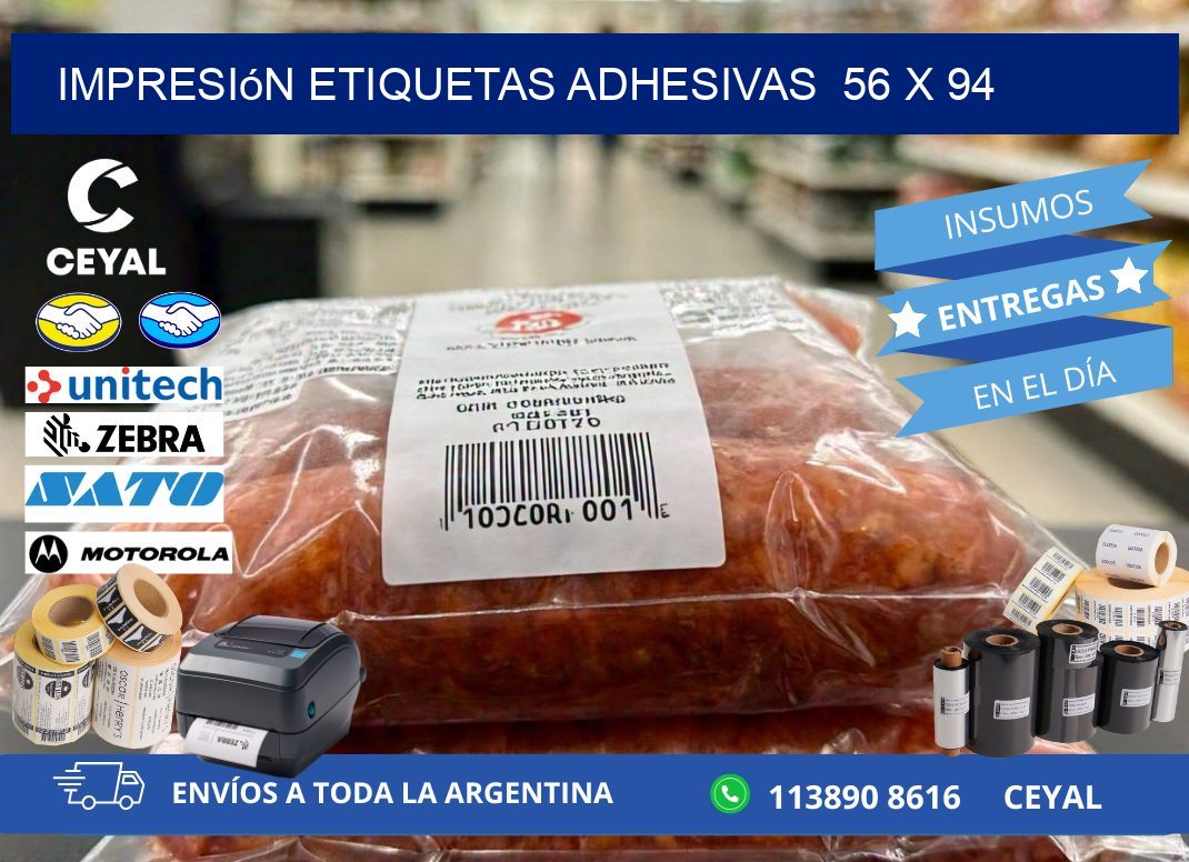 Impresión Etiquetas adhesivas 56 x 94