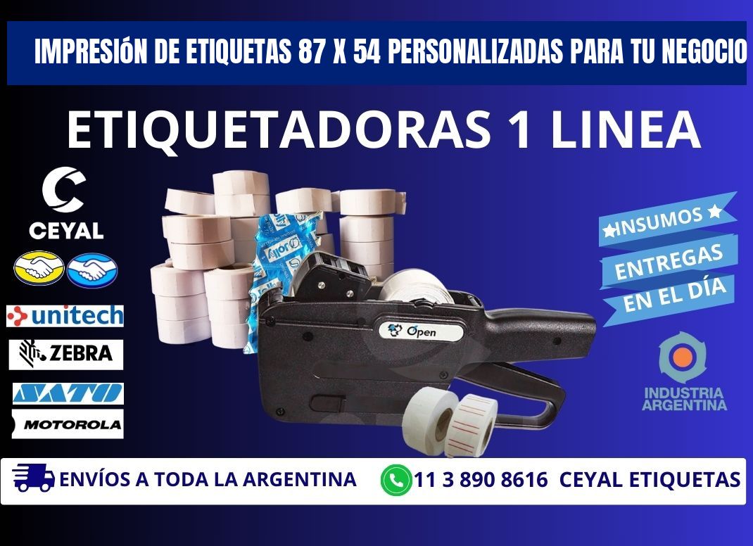 Impresión de Etiquetas 87 x 54 Personalizadas para tu Negocio