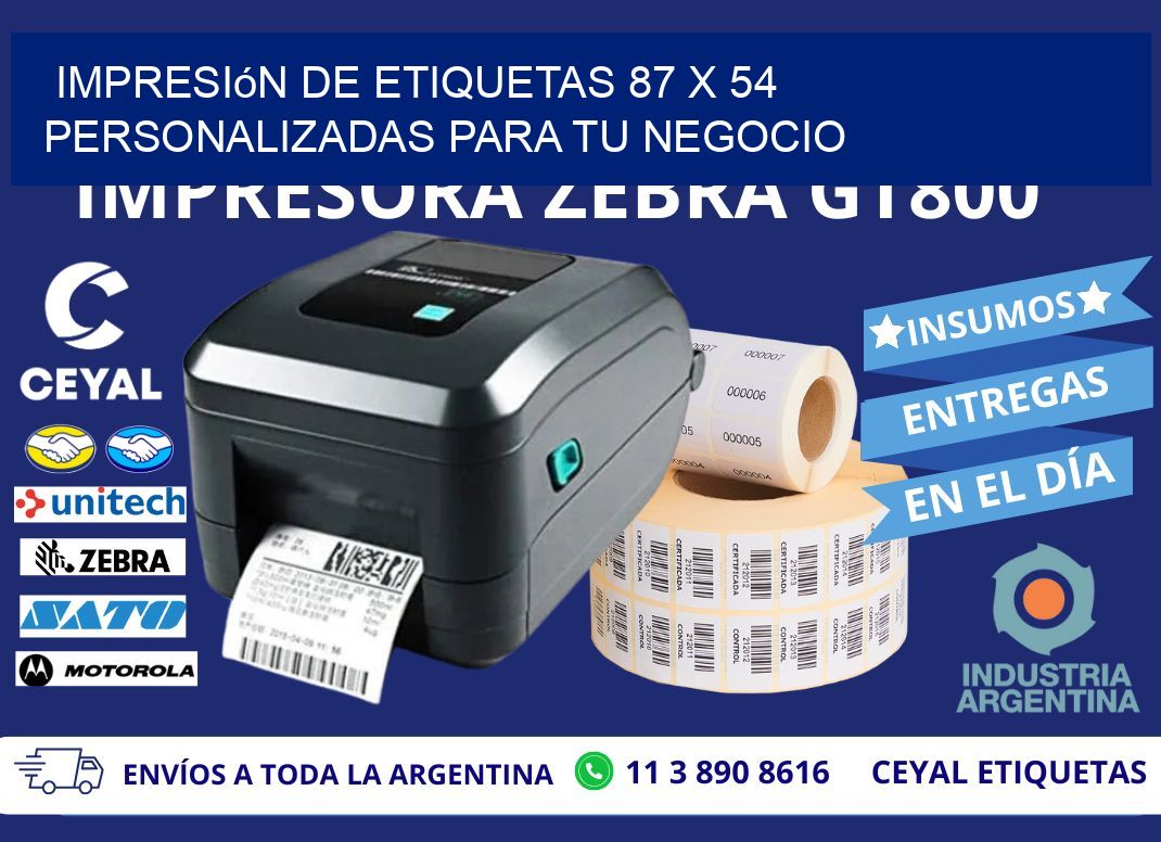 Impresión de Etiquetas 87 x 54 Personalizadas para tu Negocio