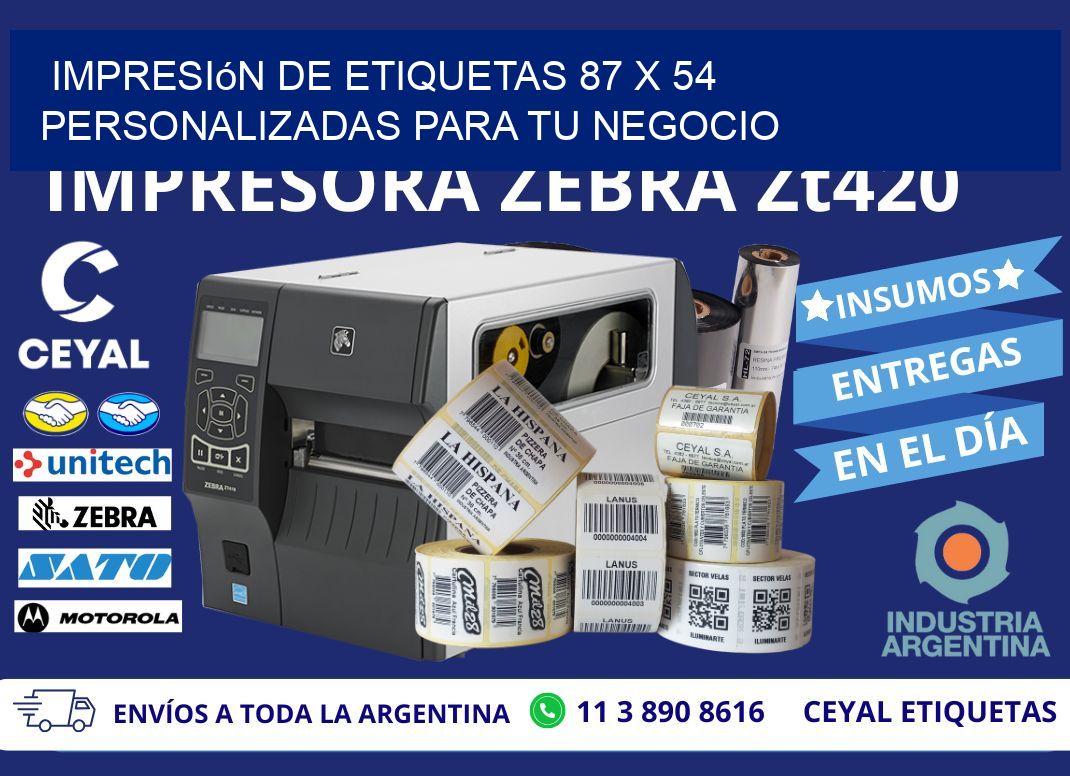 Impresión de Etiquetas 87 x 54 Personalizadas para tu Negocio