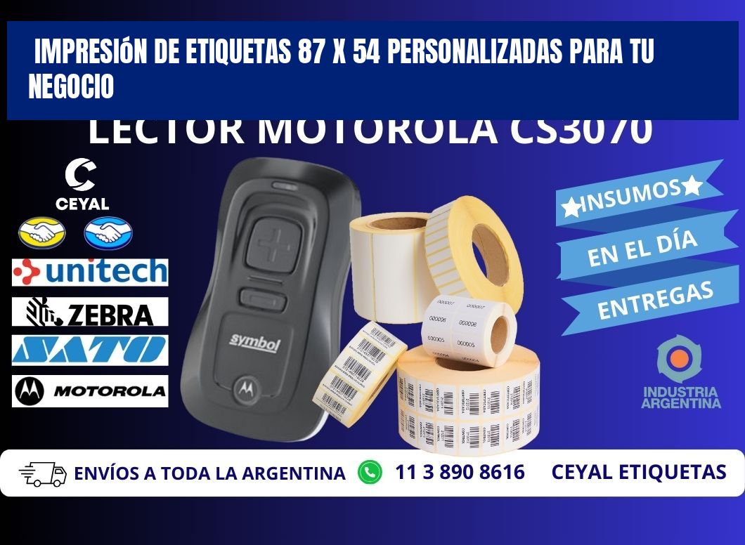 Impresión de Etiquetas 87 x 54 Personalizadas para tu Negocio