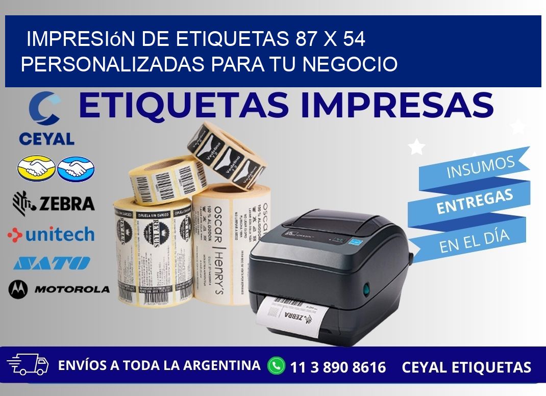 Impresión de Etiquetas 87 x 54 Personalizadas para tu Negocio