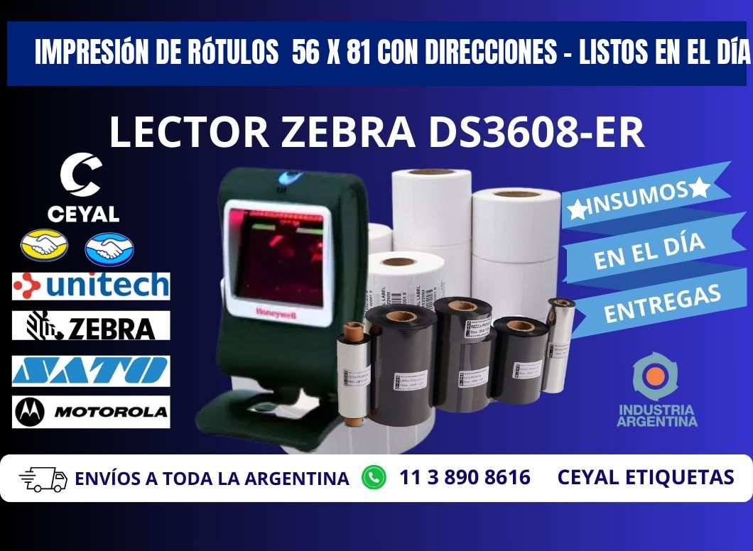 Impresión de Rótulos 56 x 81 con Direcciones – Listos en el Día