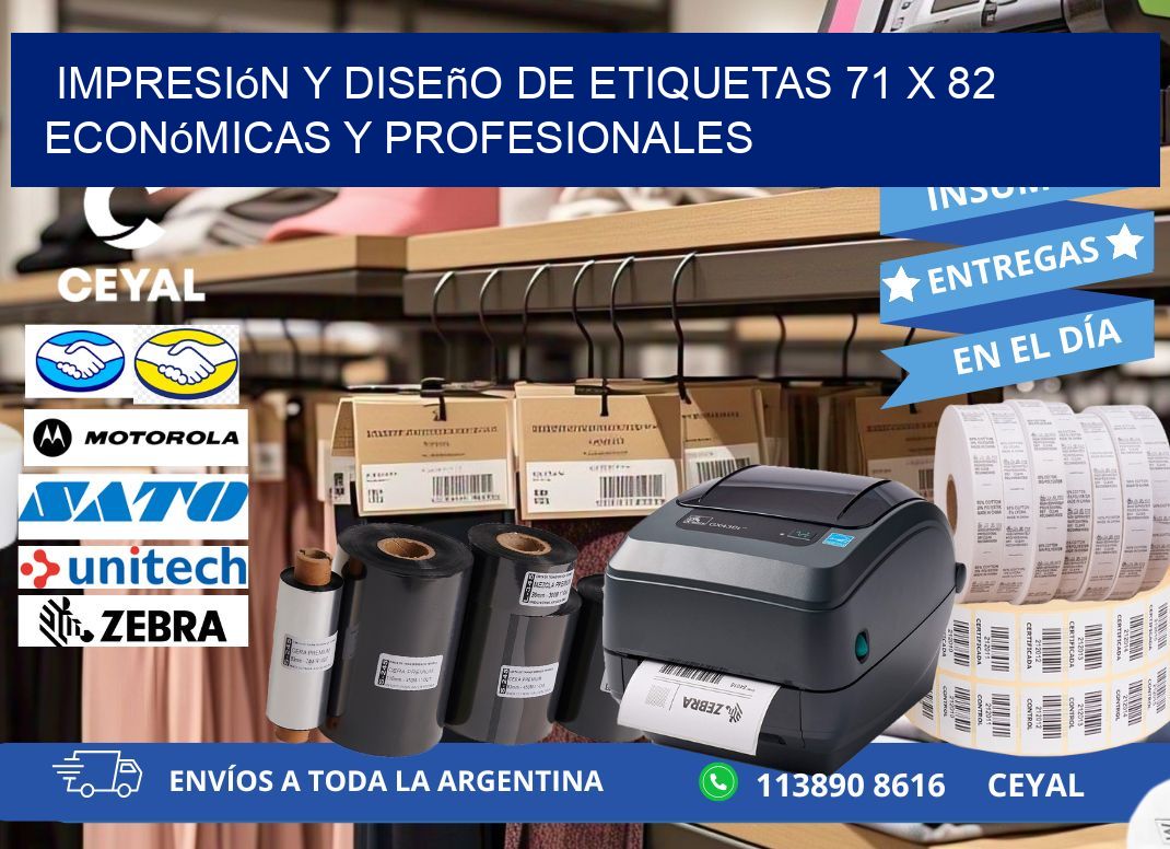 Impresión y Diseño de Etiquetas 71 x 82 Económicas y Profesionales