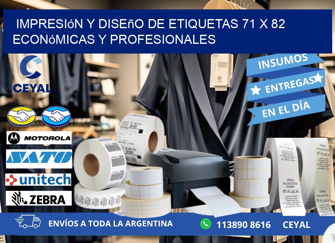 Impresión y Diseño de Etiquetas 71 x 82 Económicas y Profesionales