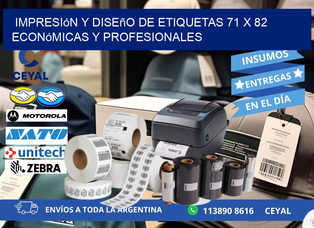 Impresión y Diseño de Etiquetas 71 x 82 Económicas y Profesionales