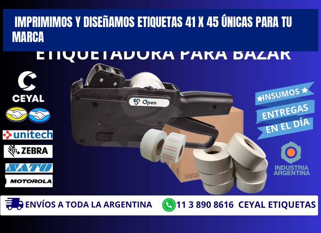 Imprimimos y Diseñamos Etiquetas 41 x 45 Únicas para tu marca