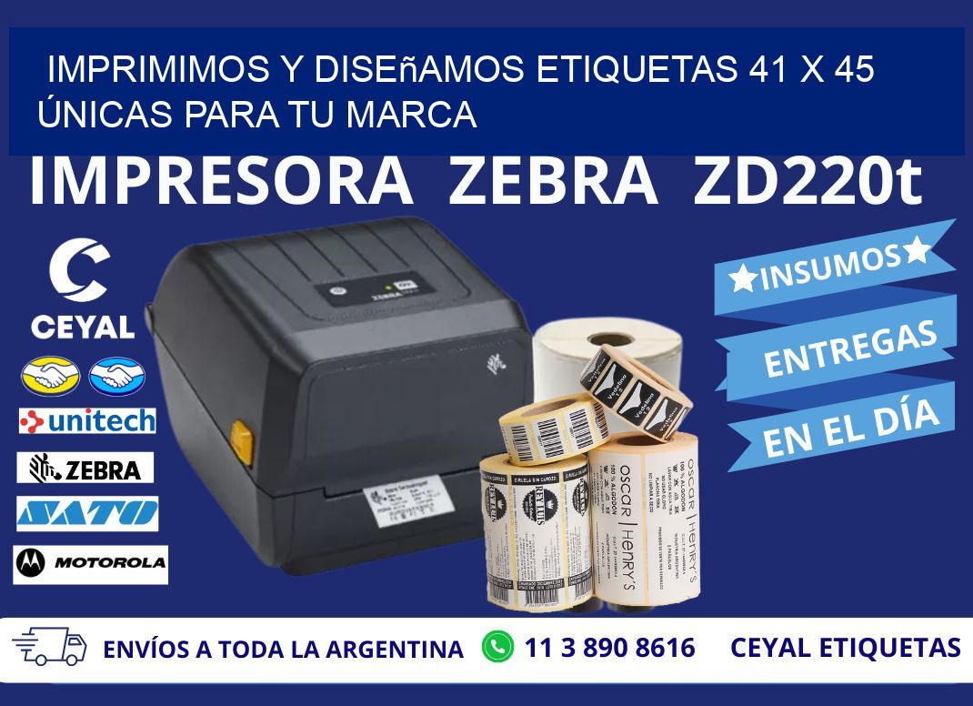 Imprimimos y Diseñamos Etiquetas 41 x 45 Únicas para tu marca