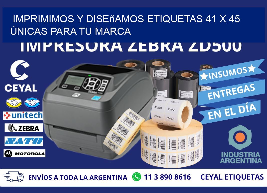 Imprimimos y Diseñamos Etiquetas 41 x 45 Únicas para tu marca