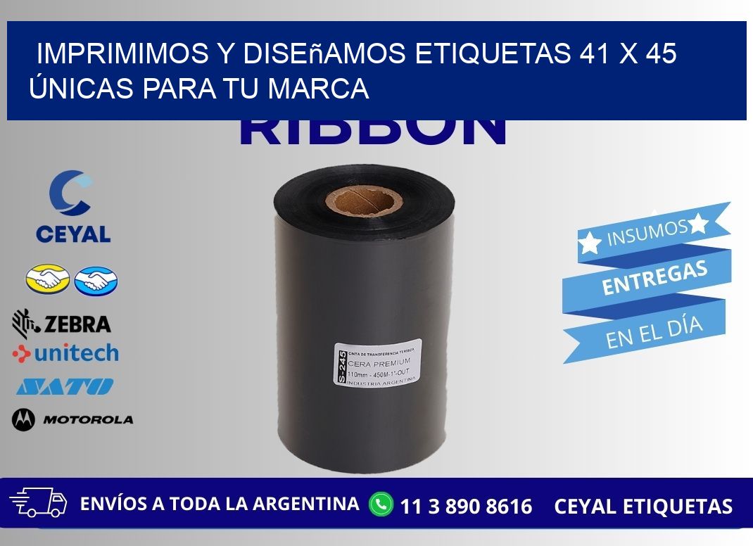 Imprimimos y Diseñamos Etiquetas 41 x 45 Únicas para tu marca