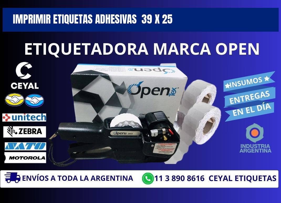 Imprimir Etiquetas adhesivas  39 x 25