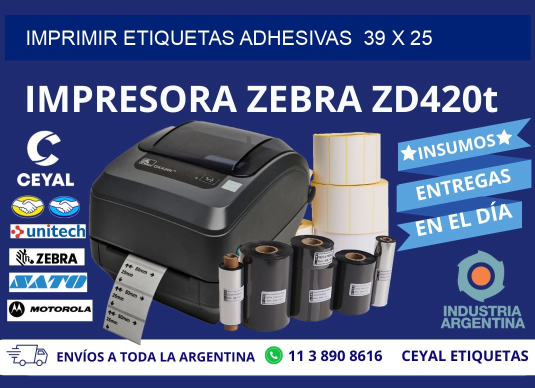 Imprimir Etiquetas adhesivas  39 x 25