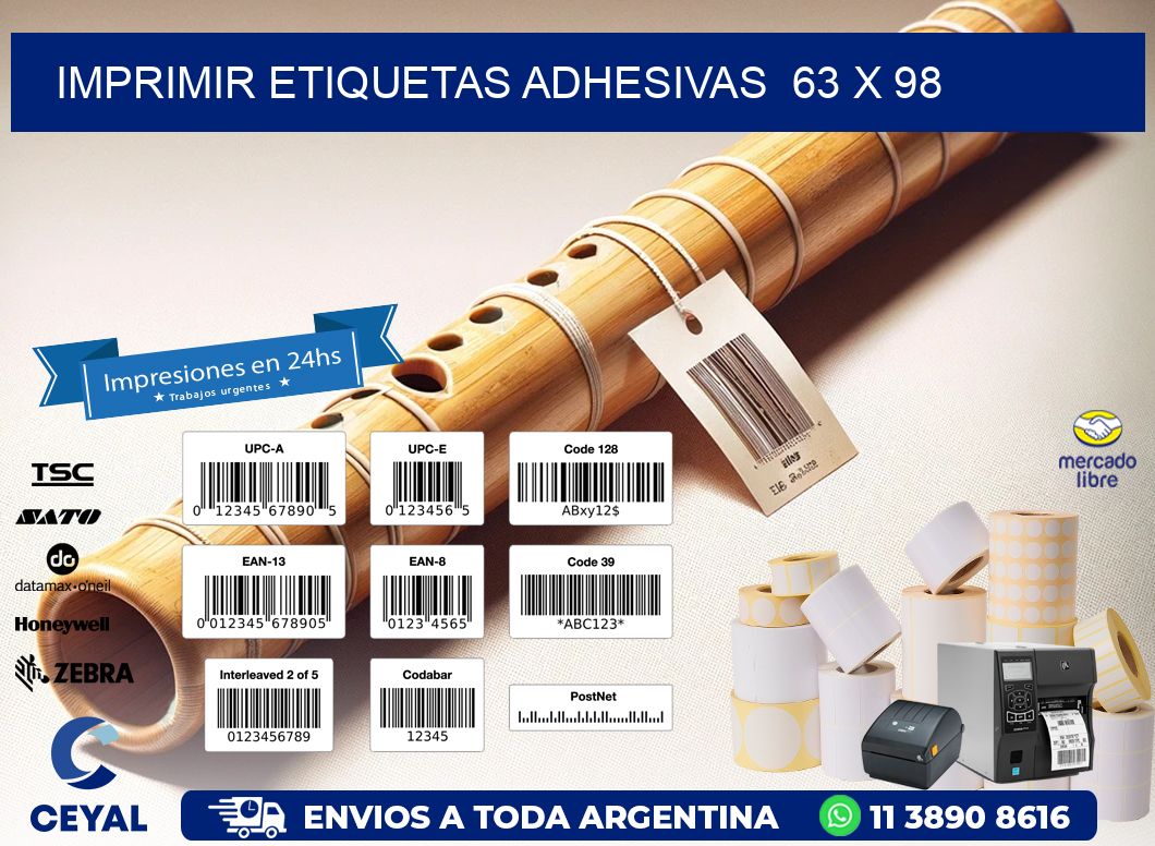 Imprimir Etiquetas adhesivas 63 x 98