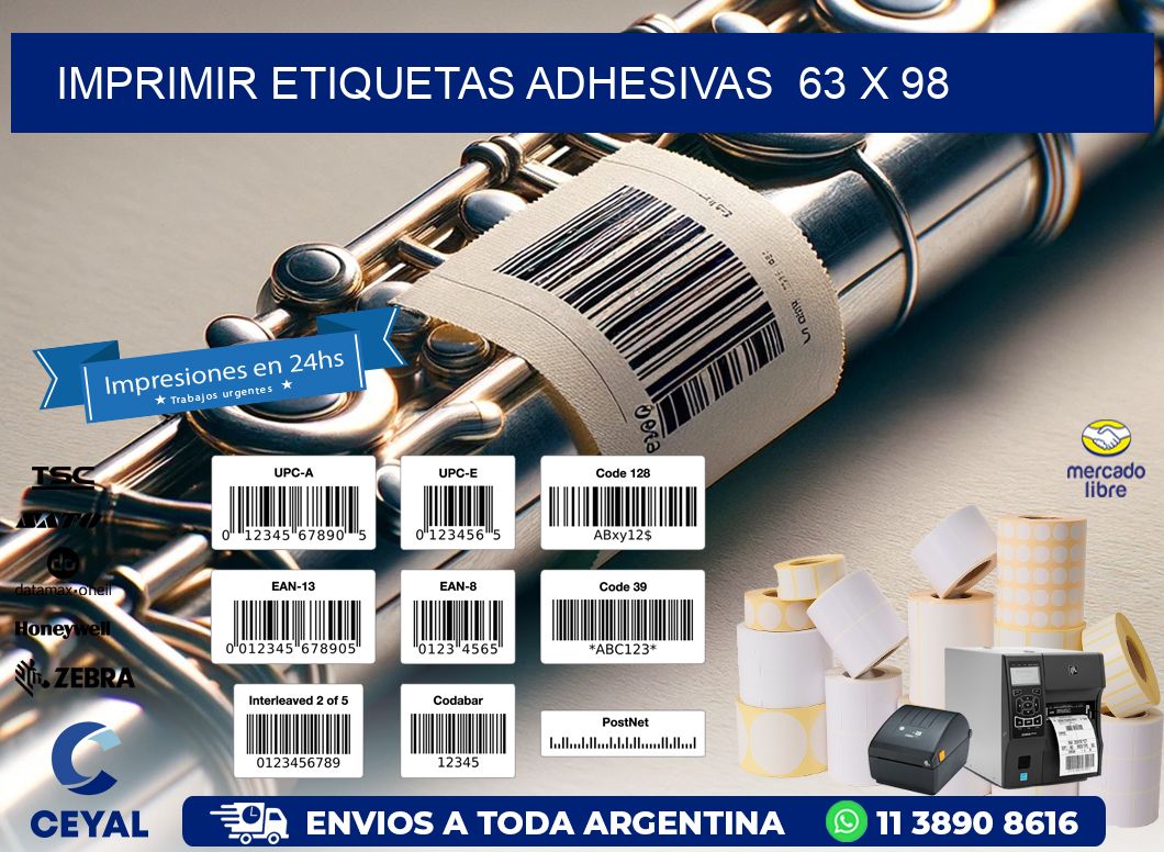 Imprimir Etiquetas adhesivas 63 x 98
