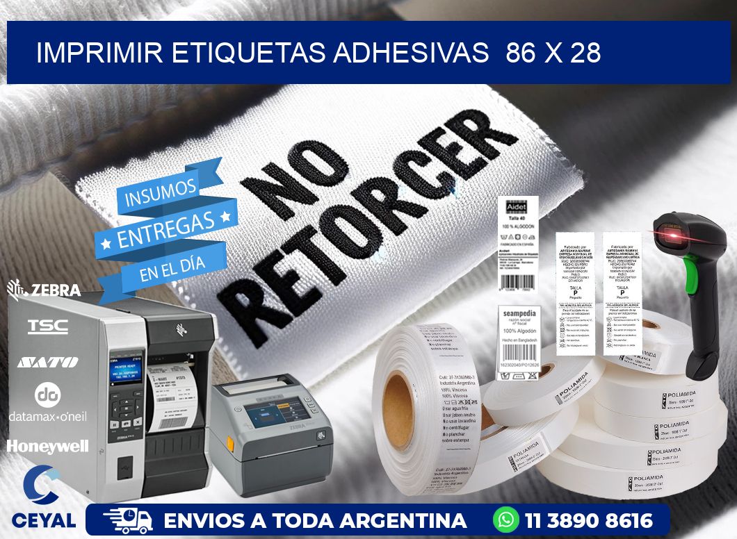 Imprimir Etiquetas adhesivas 86 x 28