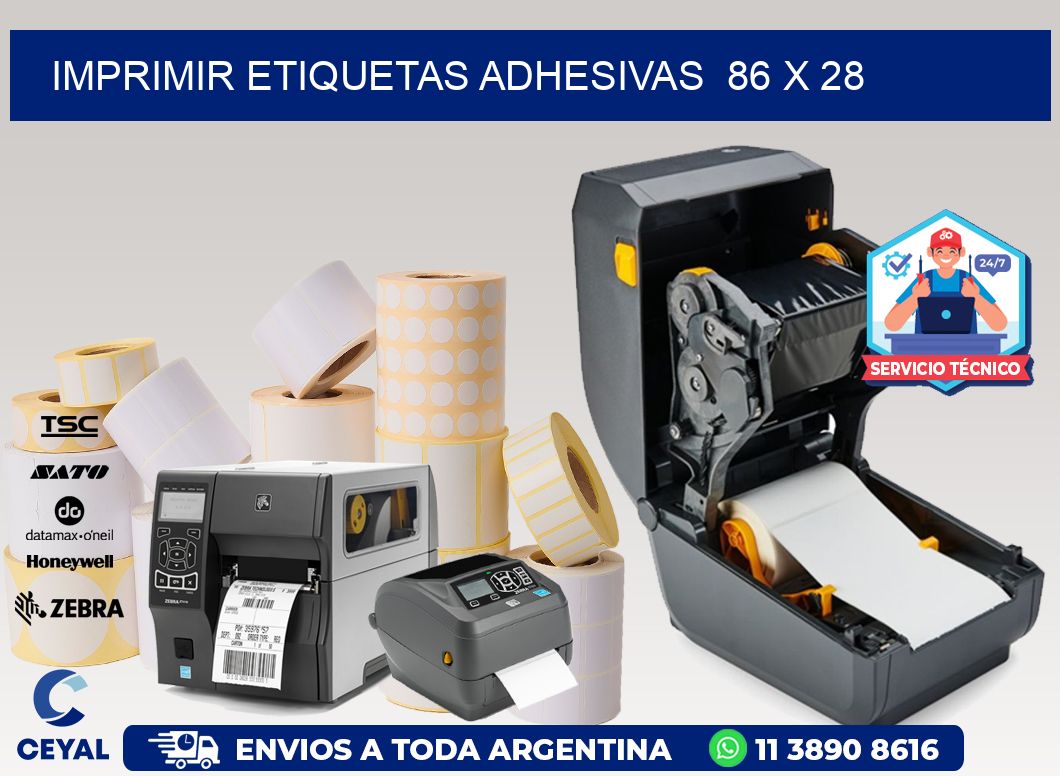 Imprimir Etiquetas adhesivas 86 x 28