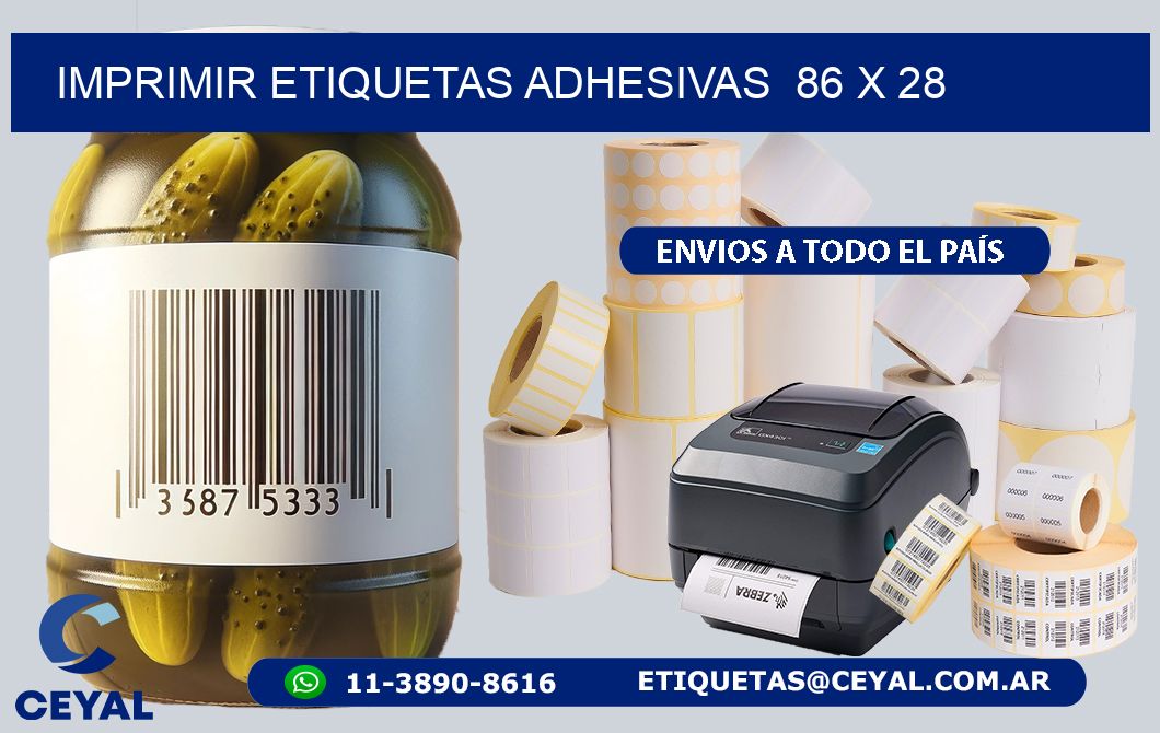 Imprimir Etiquetas adhesivas 86 x 28