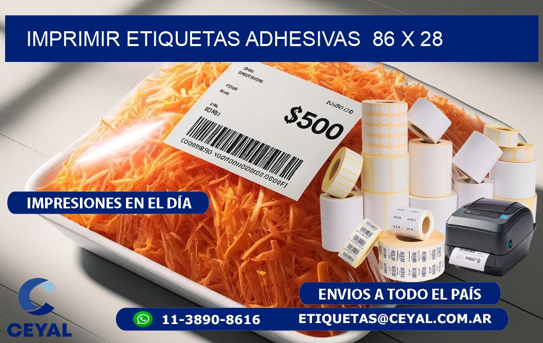 Imprimir Etiquetas adhesivas 86 x 28