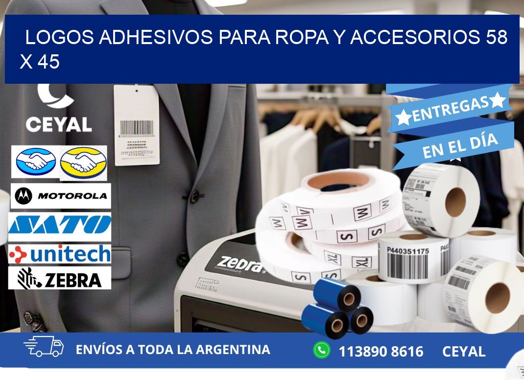 LOGOS ADHESIVOS PARA ROPA Y ACCESORIOS 58 x 45